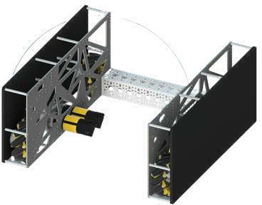 Custom mecanum drivetrain CAD from the DECODE engineering portfolio.